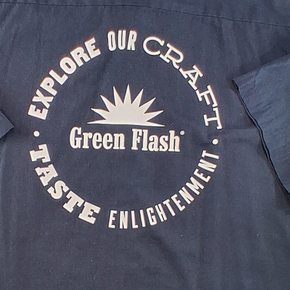 Dickies Green Flash Brewing Work Wear Shirt Blue Short Sleeve Button Front 3XL - Picture 5 of 10